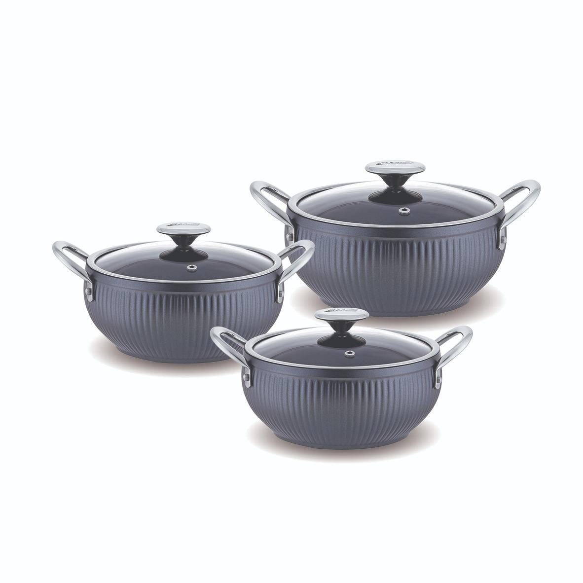 FMS GRANİT MERCAN 3 LÜ GÜVEÇ SET GRİ