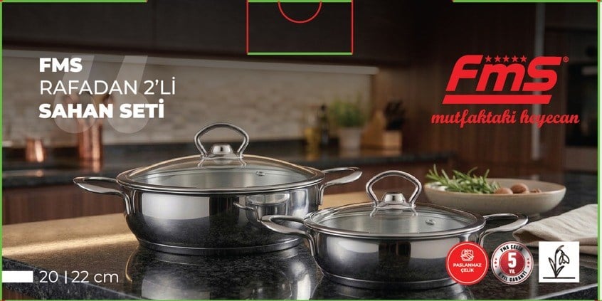 FMS RAFADAN 2Lİ ÇELİK SAHAN SET 20-22CM