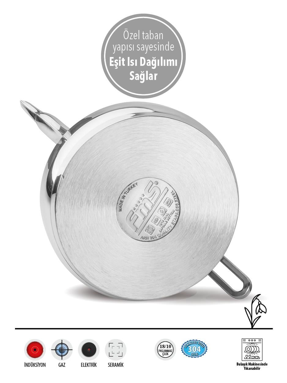 Mega Jumbo Çaydanlık | 18/10 Paslanmaz | İndüksiyon Uyumlu | 2.5 L + 4.5 L