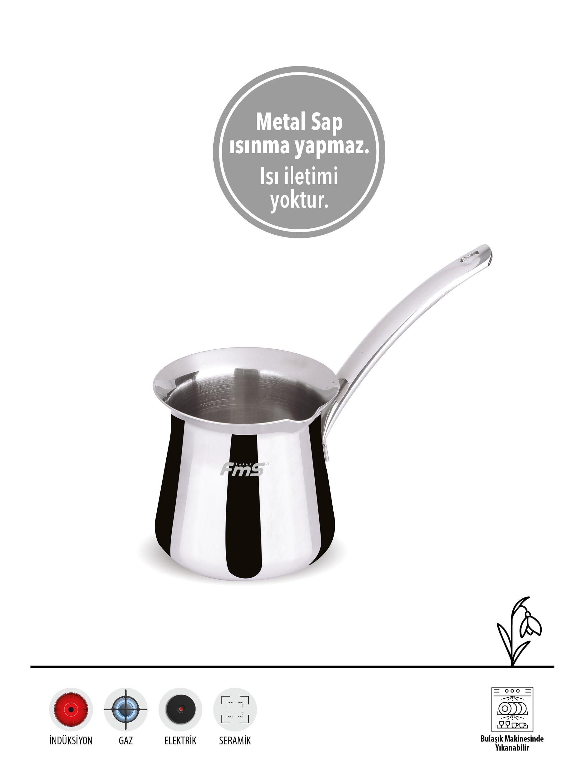 PİRAMİT ÇELİK CEZVE 4 NO | 0,420 ML | 18/10 PASLANMAZ |