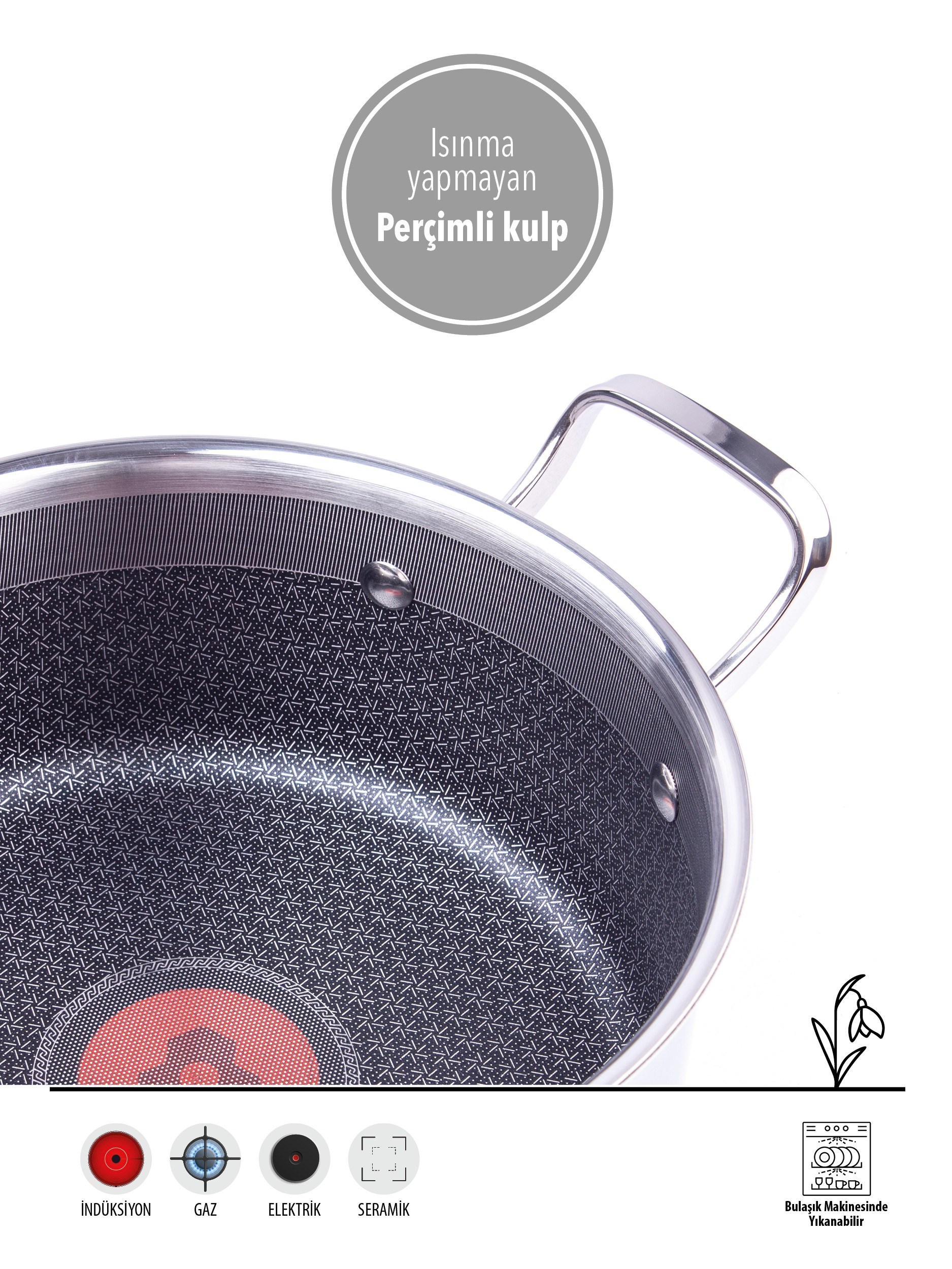 PLATİN PRO | ÇİZİLMEZ | 22CM DERİN TENCERE | İNDÜKSİYON UYUMLU | YANMAZ YAPIŞMAZ