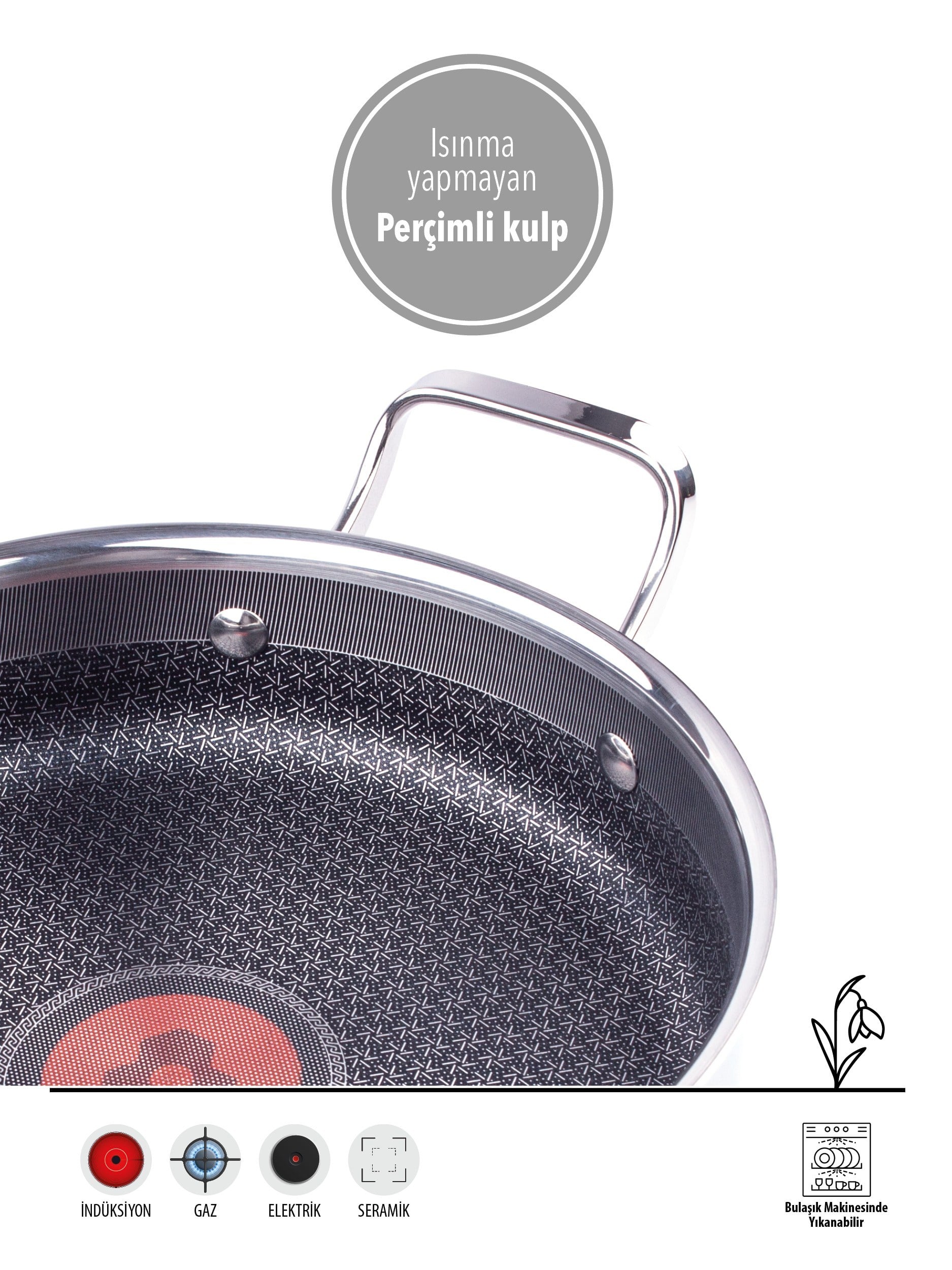 PLATİN PRO | ÇİZİLMEZ | 28CM BASIK TENCERE | İNDÜKSİYON UYUMLU | YANMAZ YAPIŞMAZ