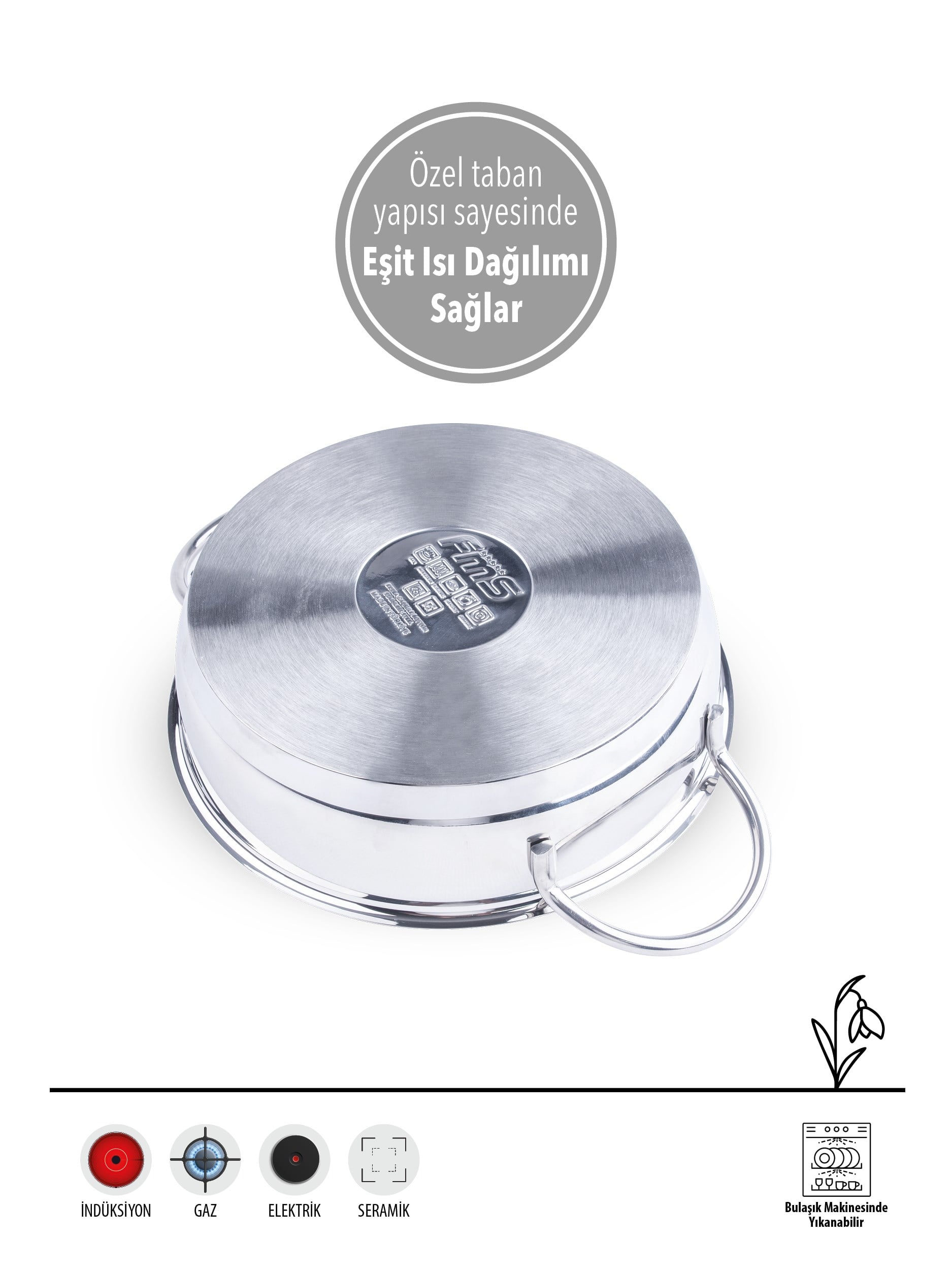 RAFADAN 2'Lİ ÇELİK SAHAN SETİ | 20-22 CM | 18/10 PASLANMAZ ÇELİK | İNDÜKSİYON TABAN |