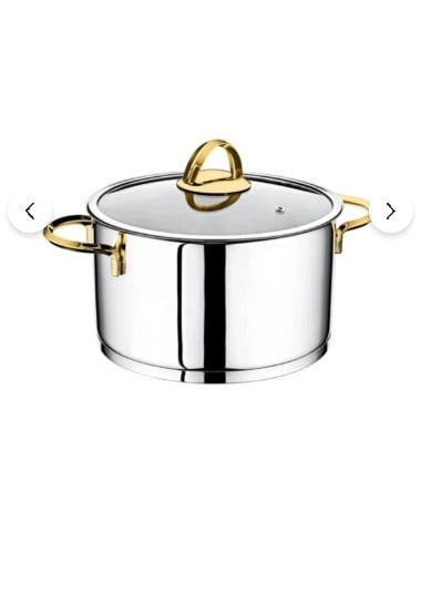 Silindir Gold 18 Parça Çeyiz Seti | 18/10 Paslanmaz Çelik | Gold Kapak & Kulp | İndüksiyon Taban