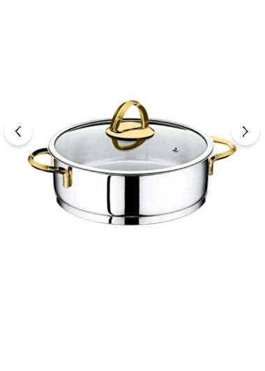 Silindir Gold 18 Parça Çeyiz Seti | 18/10 Paslanmaz Çelik | Gold Kapak & Kulp | İndüksiyon Taban