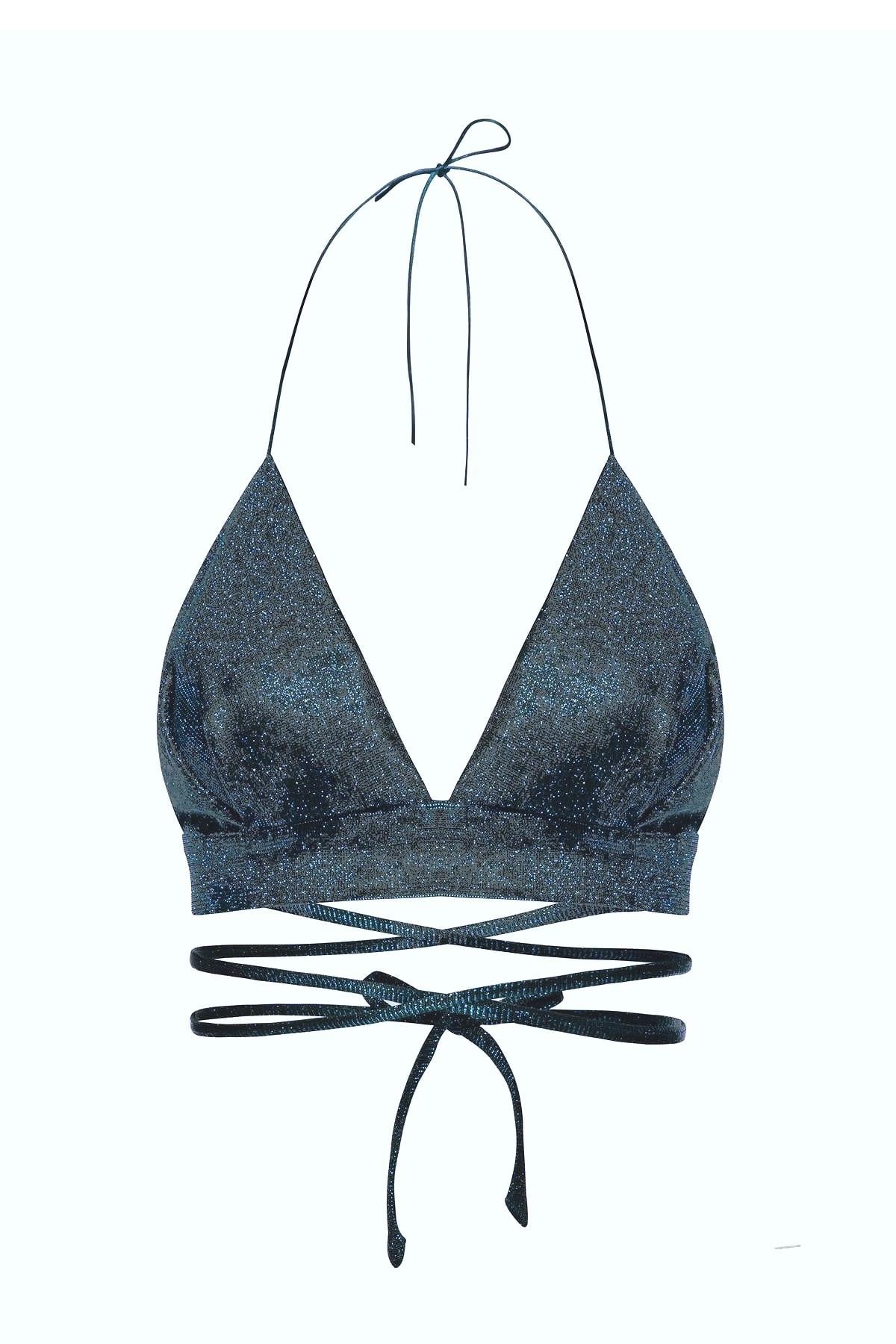 Özel Tasarım Laura Koyu Pembe Simli Bralet