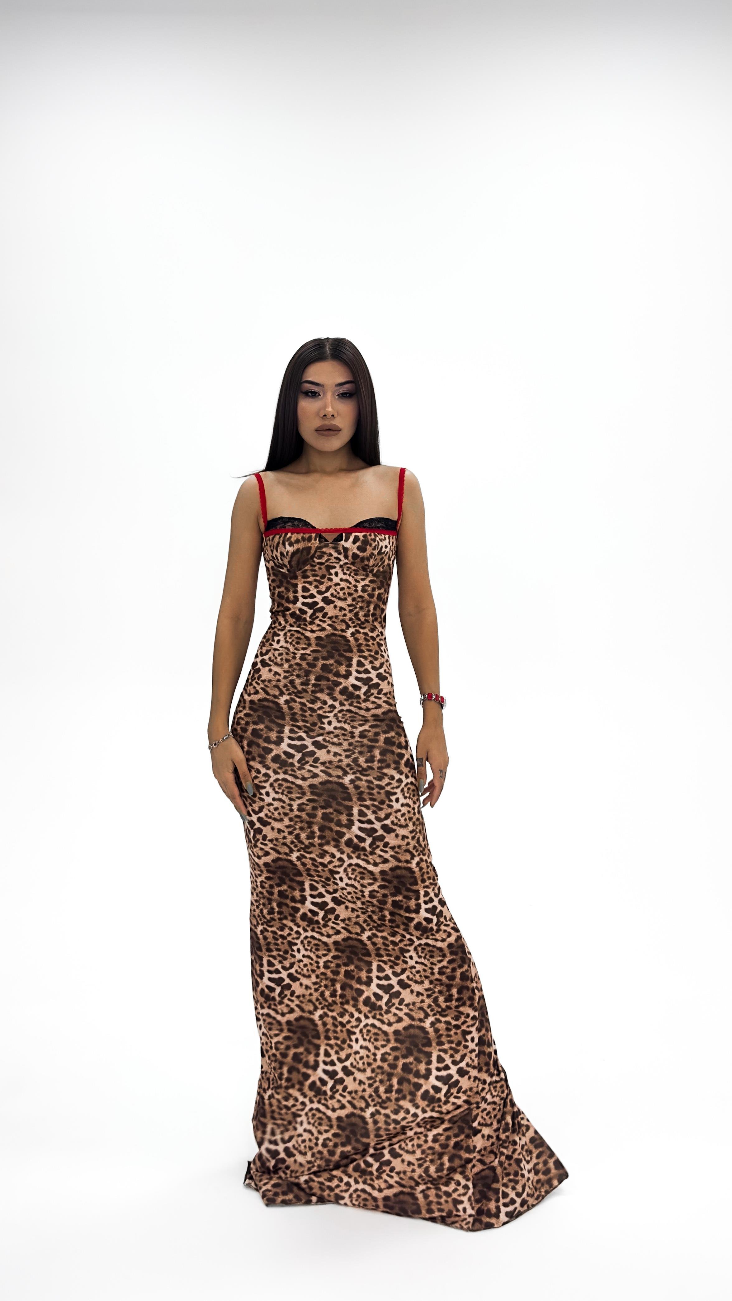 Leopar Kalem Elbise