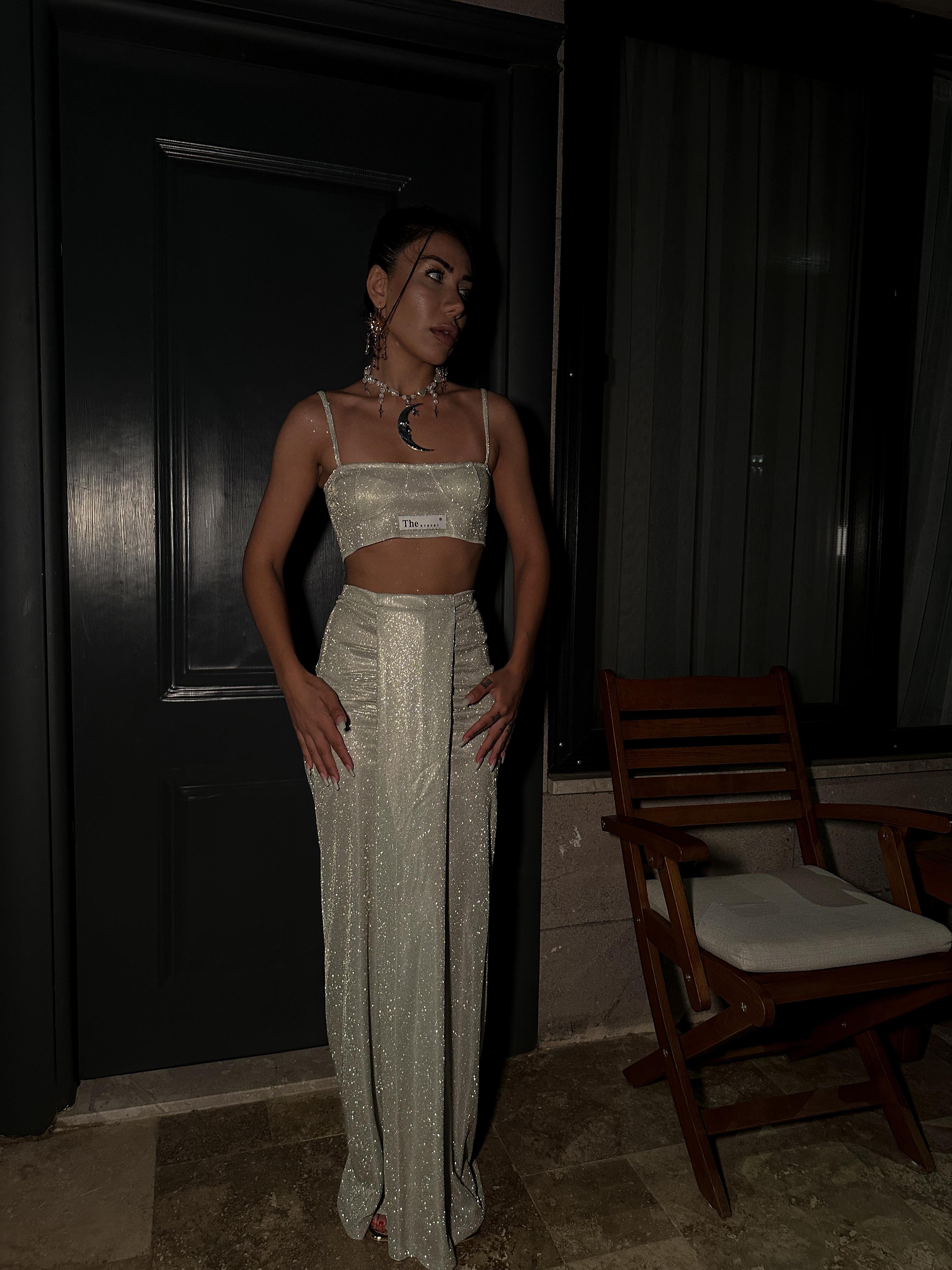 Özel Tasarım Calcite Simli Top Bralet