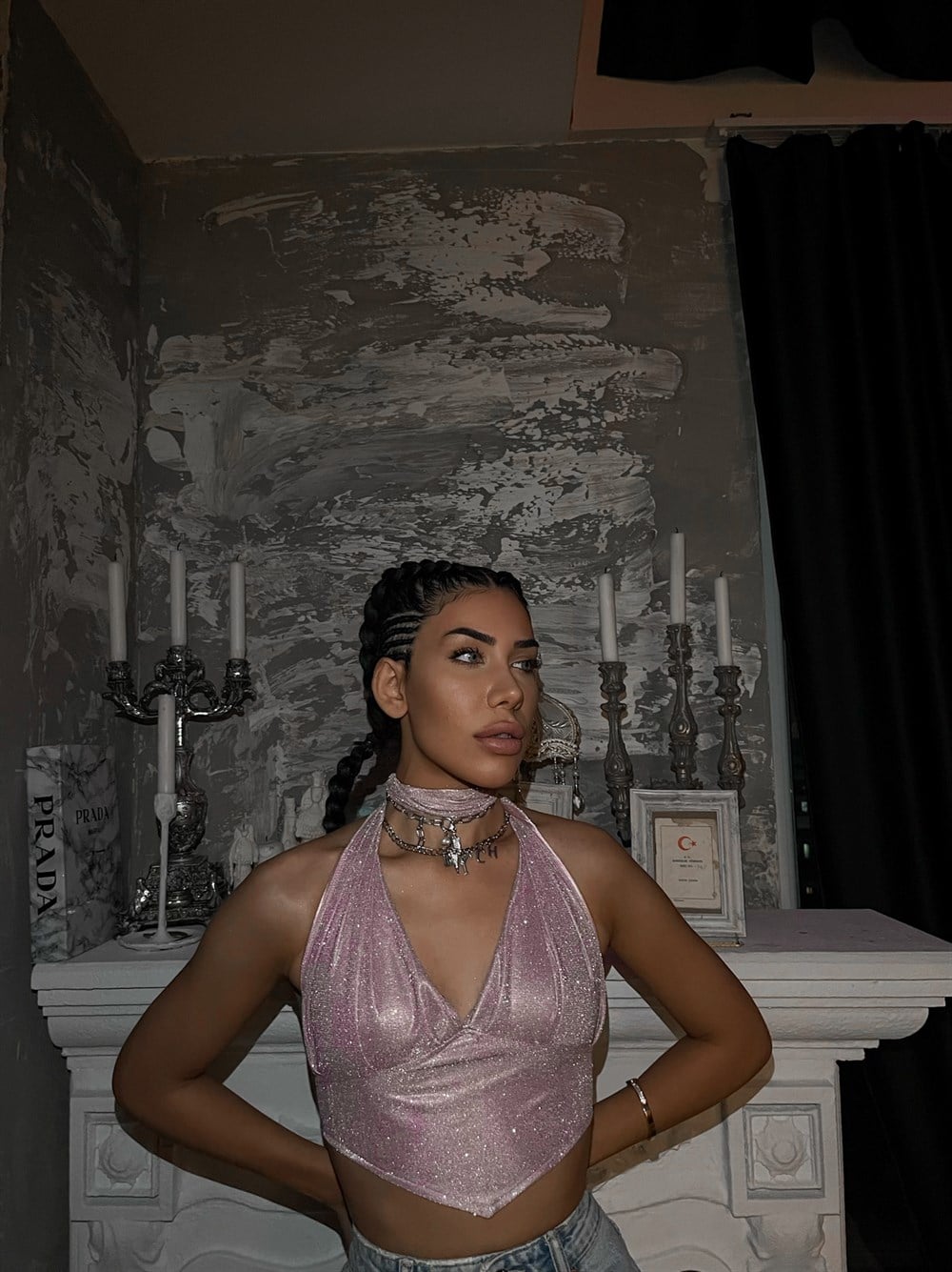 Bordo Mavi Rose Büstiyer