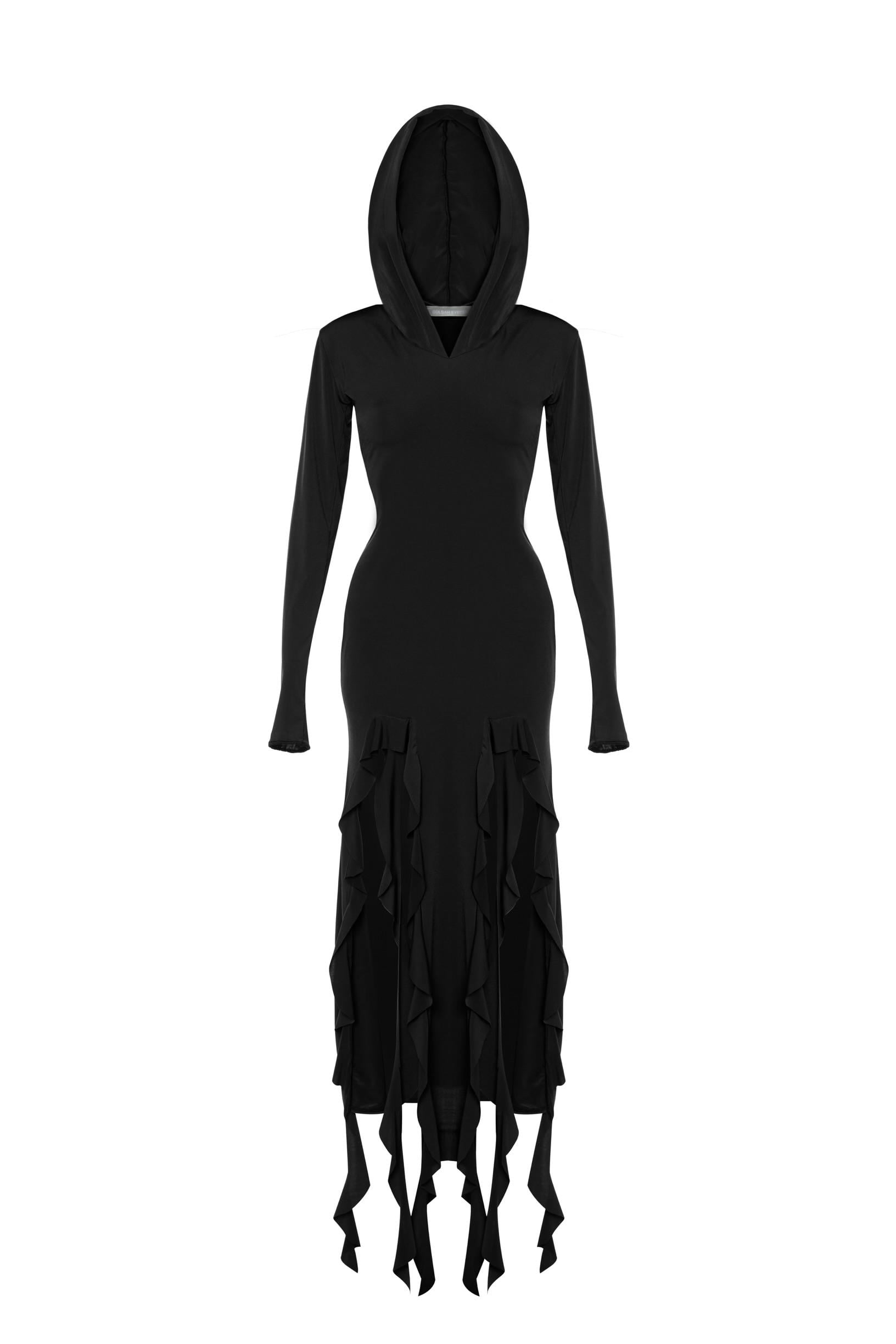 Özel Tasarım Ruffle Kapüşonlu Elbise