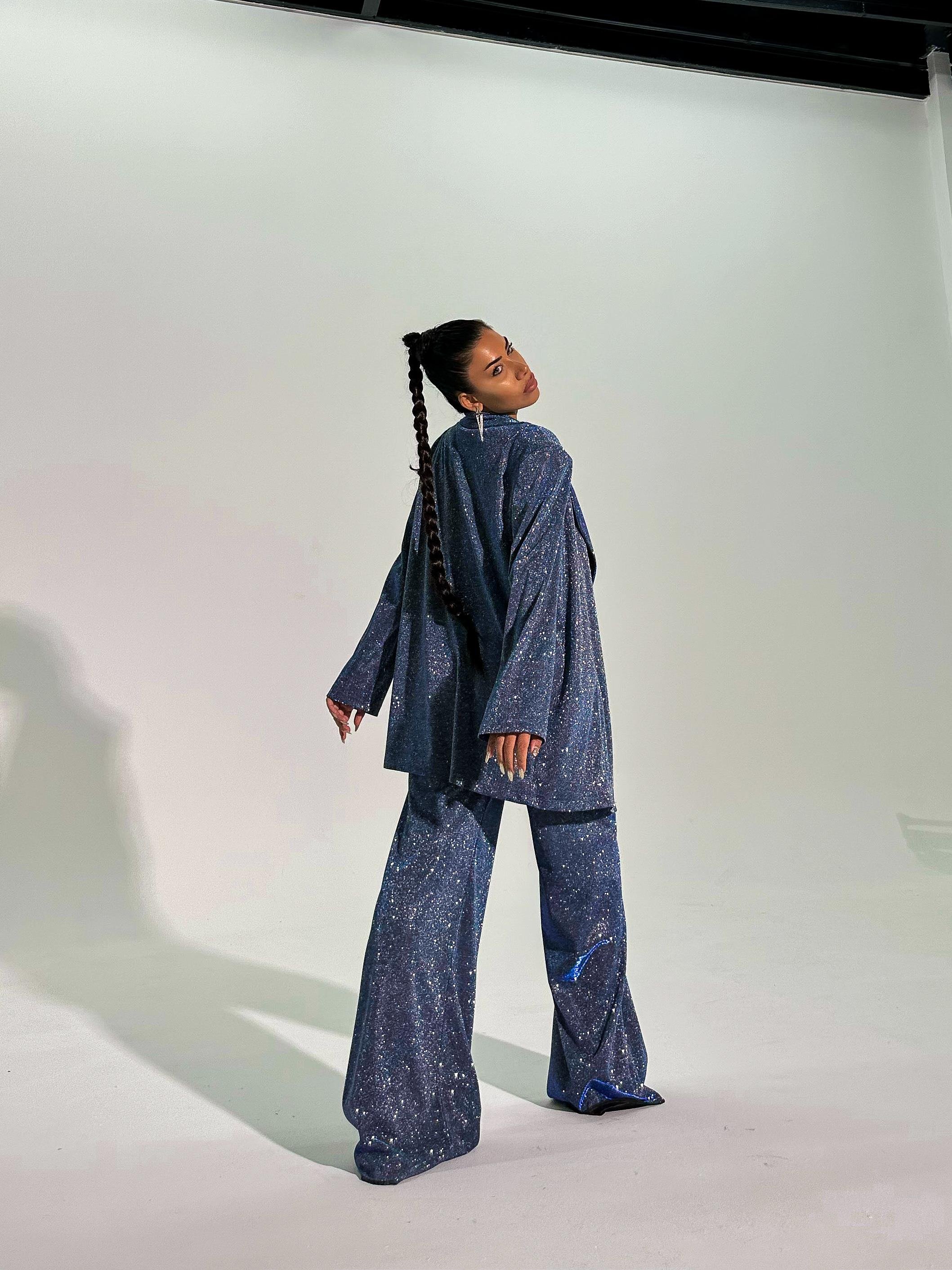 Özel Tasarım Simli Gloss Ceket