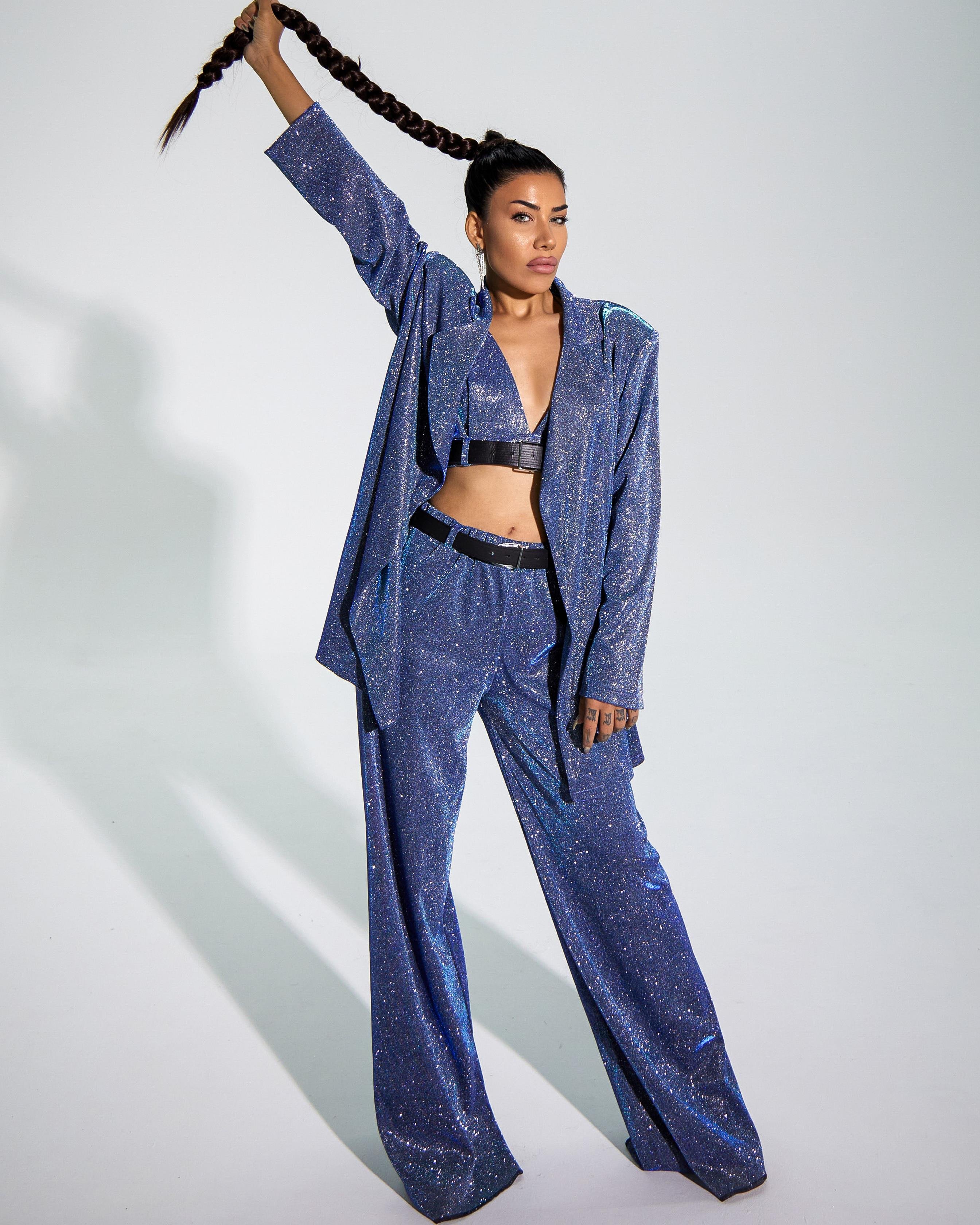 Özel Tasarım Simli Gloss Ceket