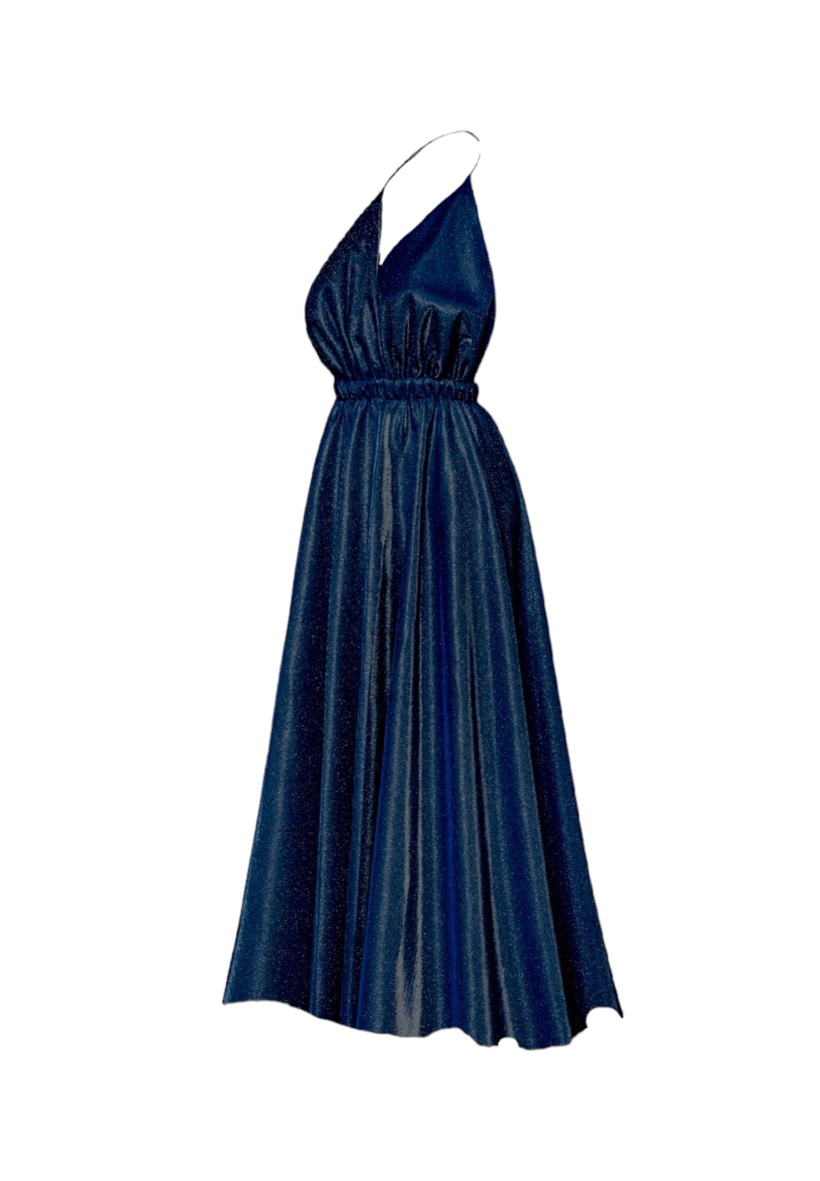 Özel Tasarım Kırmızı Simli Midi Boy Elbise