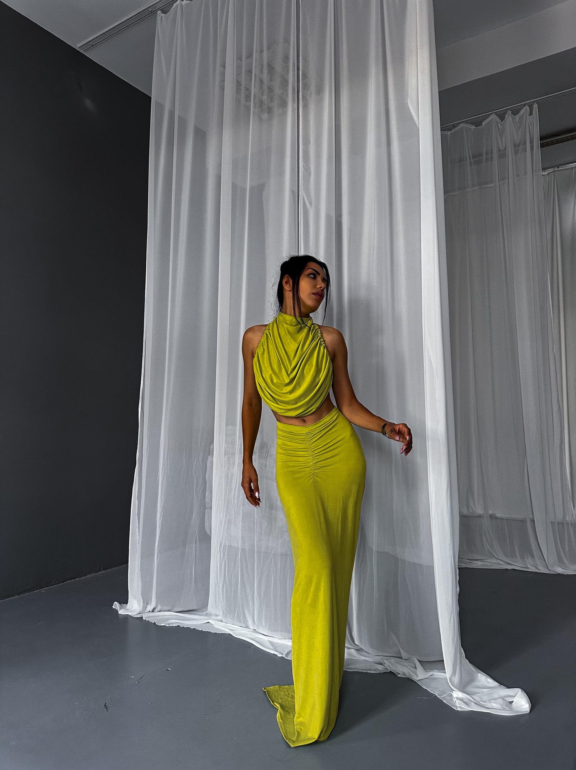 Safety Yellow Degaje Yaka Bluz