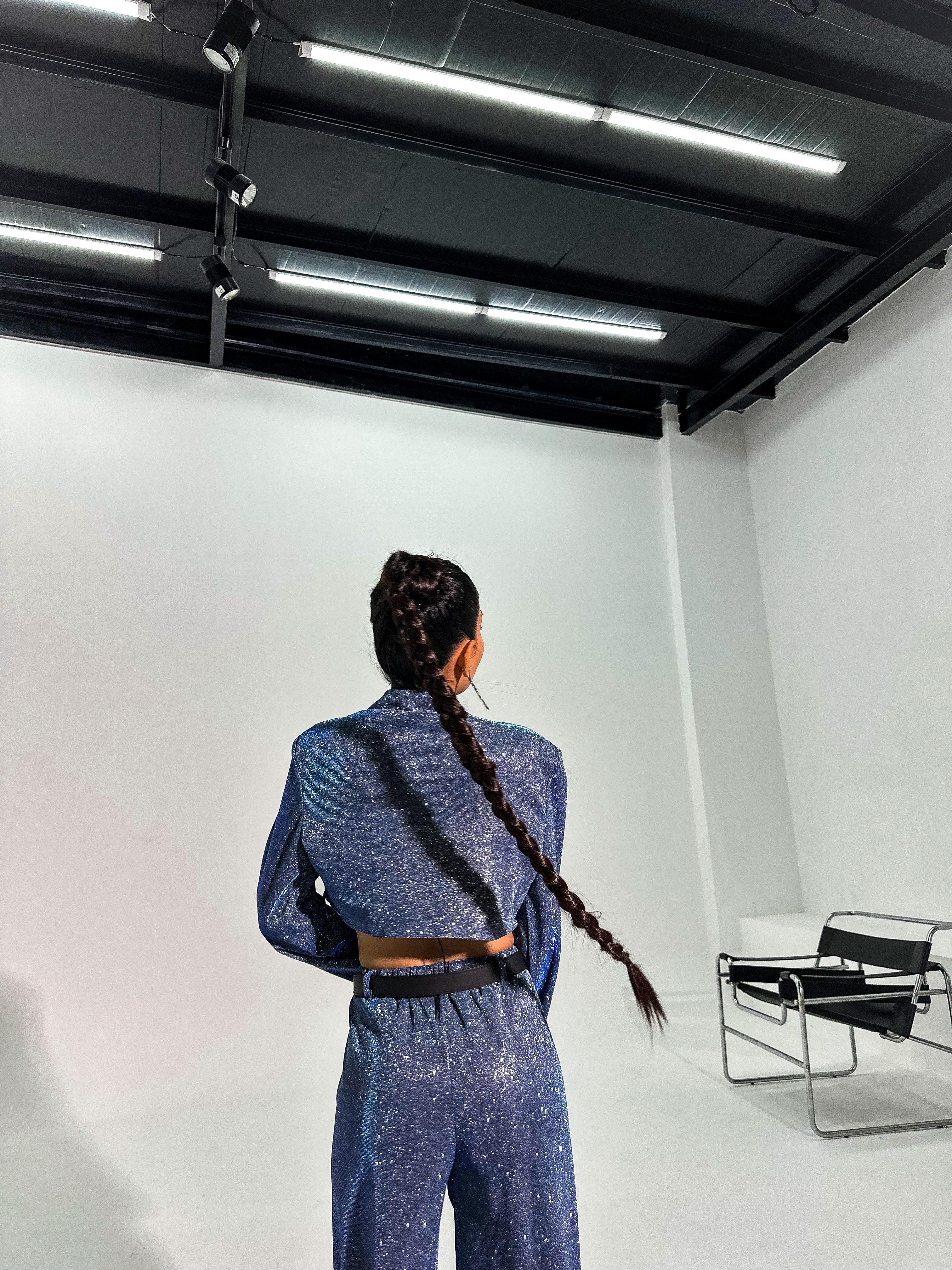 Özel Tasarım Pembe Simli Vatkalı Kısa Ceket