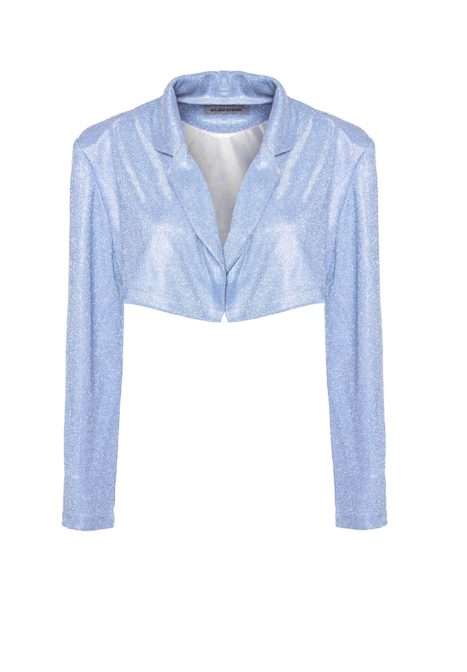 Özel Tasarım Pembe Simli Vatkalı Kısa Ceket