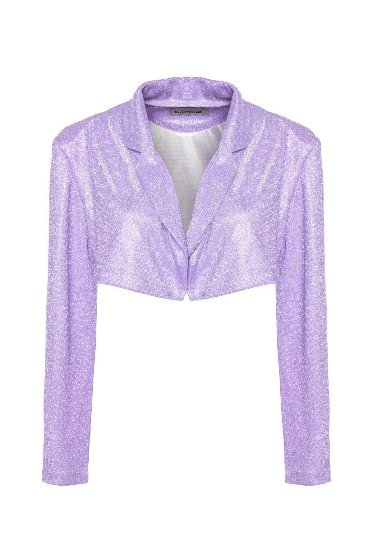 Özel Tasarım Pembe Simli Vatkalı Kısa Ceket