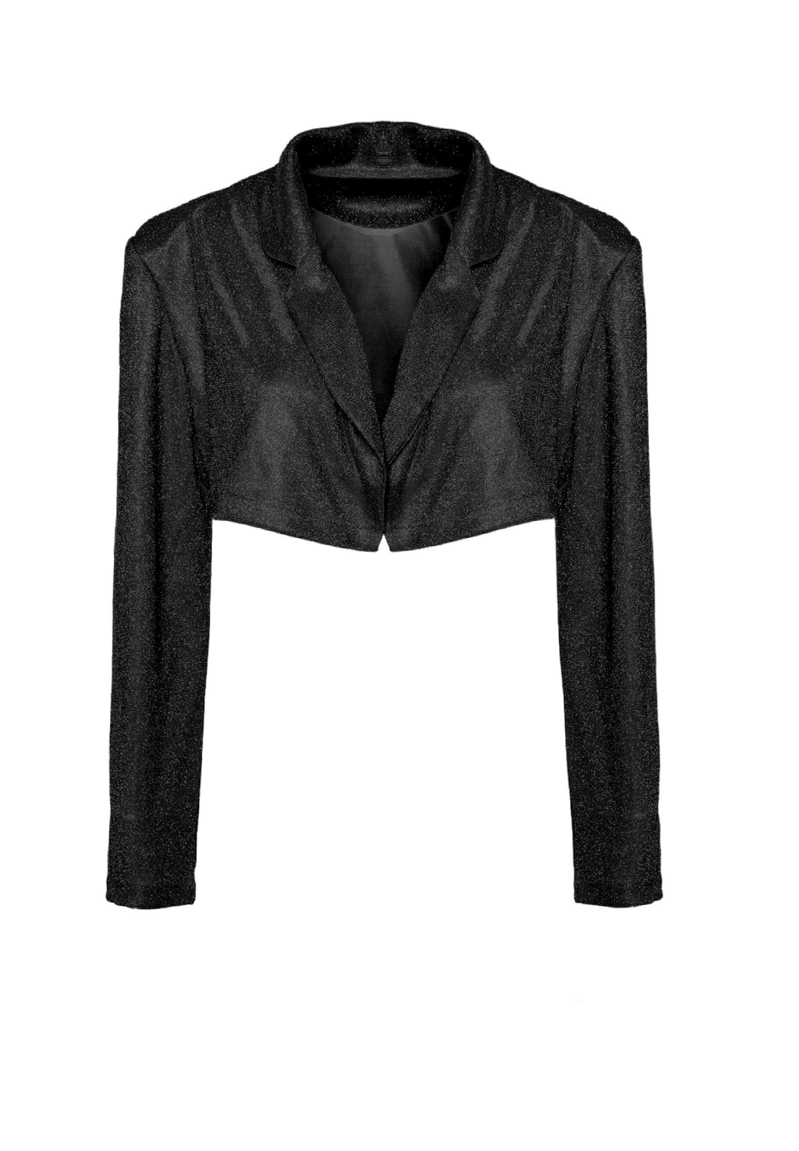 Özel Tasarım Pembe Simli Vatkalı Kısa Ceket