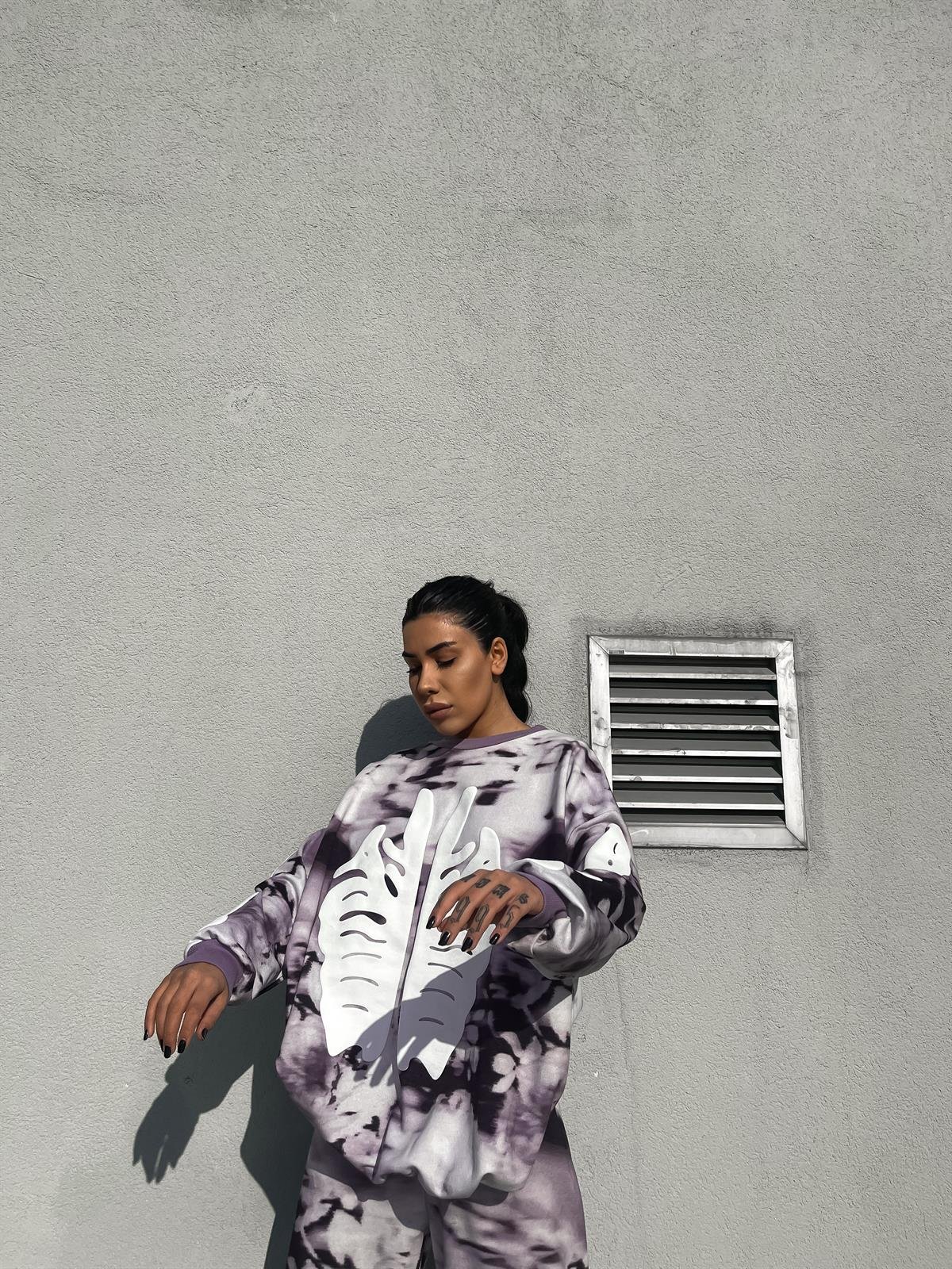 Unisex Oversize Eskitme Kemik Sweatshirt