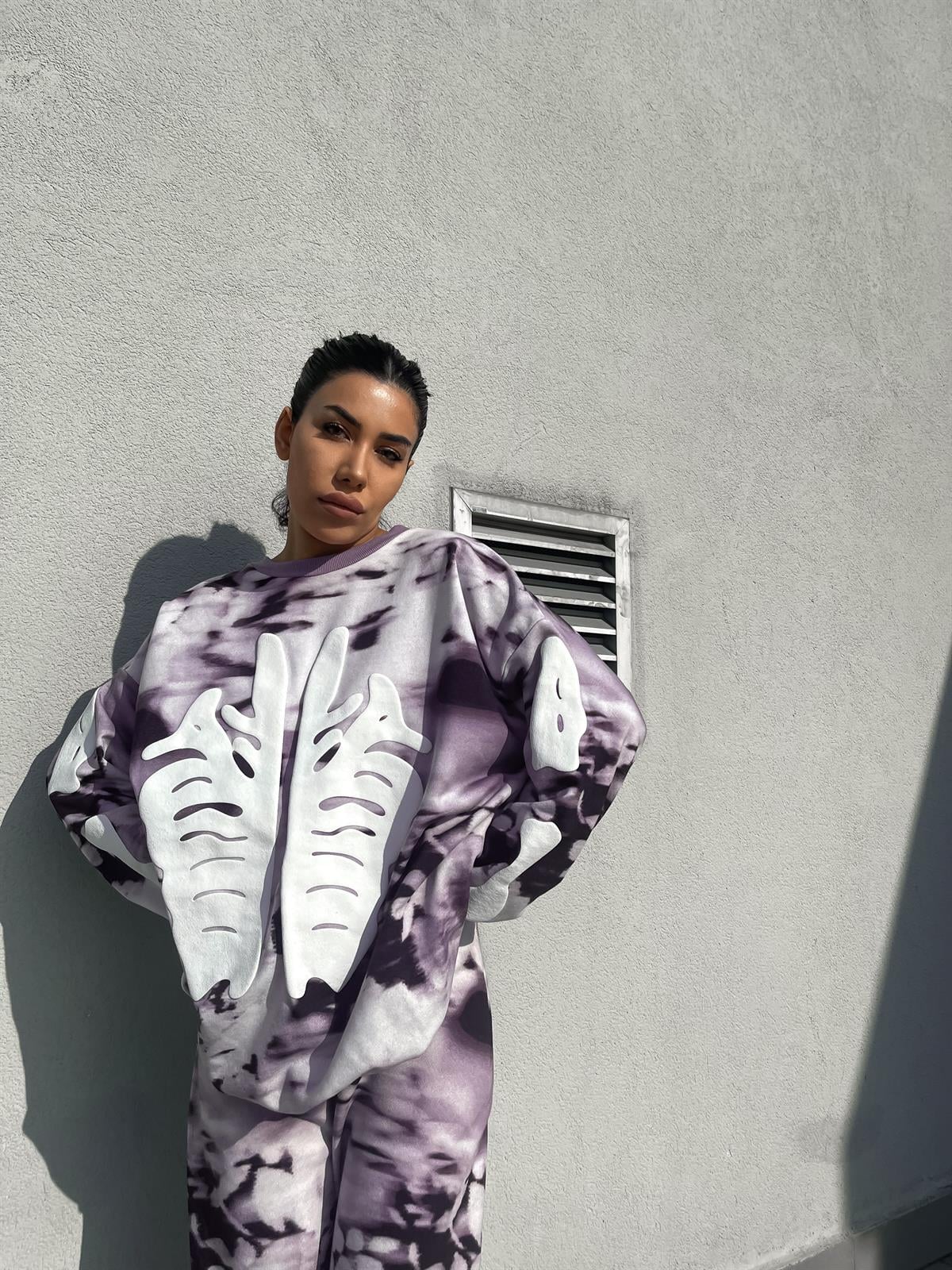 Unisex Oversize Eskitme Kemik Sweatshirt