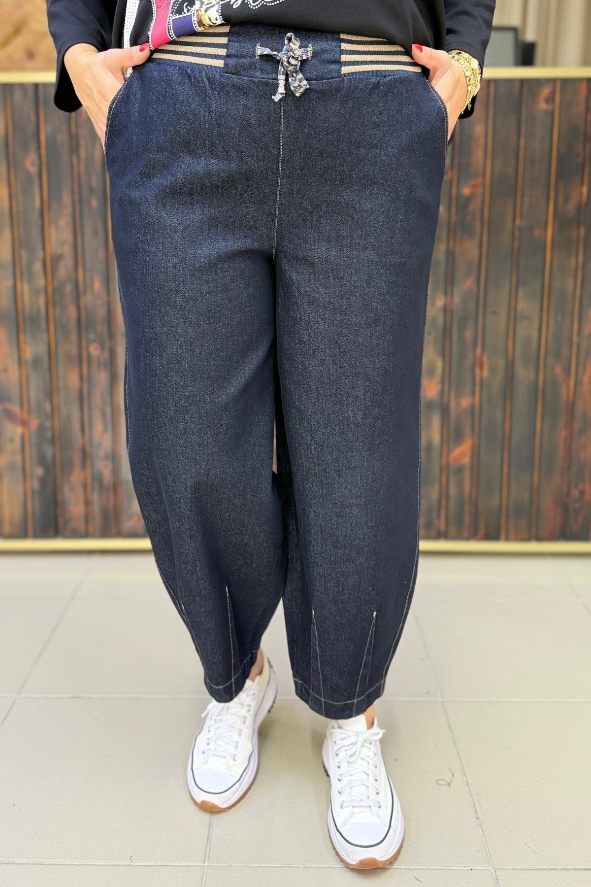 BELİ LASTİKLİ MOM JEAN BÜYÜK BEDEN