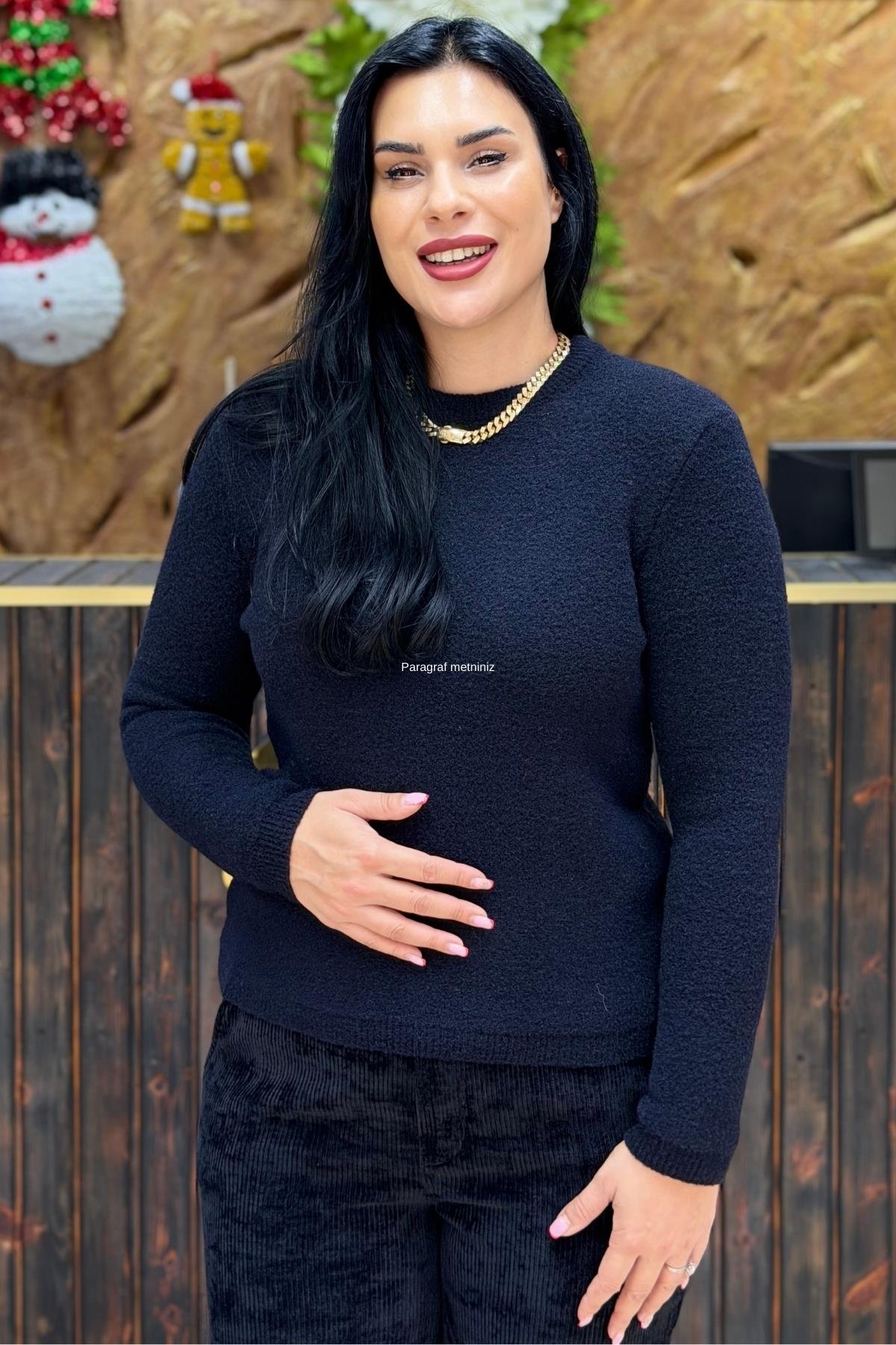 BİSİKLET YAKA YUMOİ BÜYÜK BEDEN BLUZ