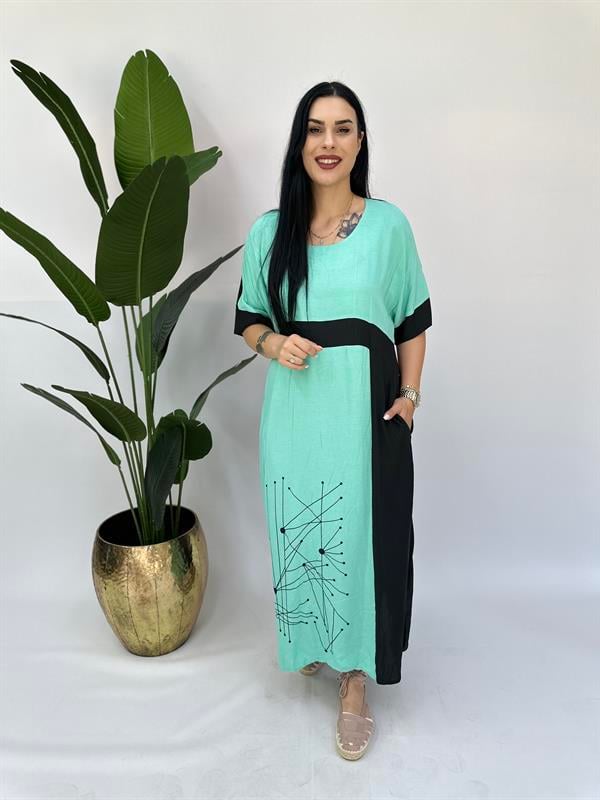 Büyük Beden dijital baskı tasarım elbise