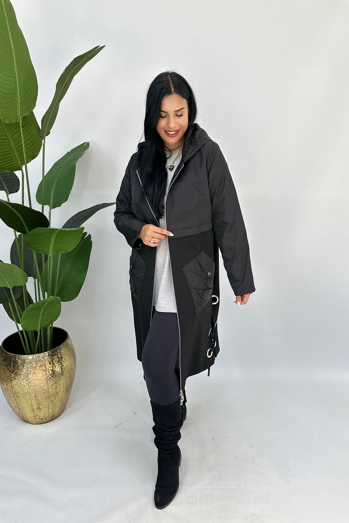 Büyük Beden Halatlı trenç