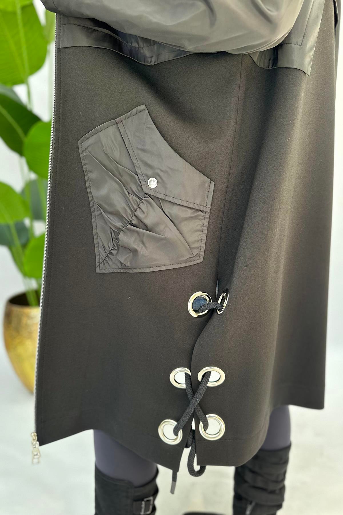 Büyük Beden Halatlı trenç