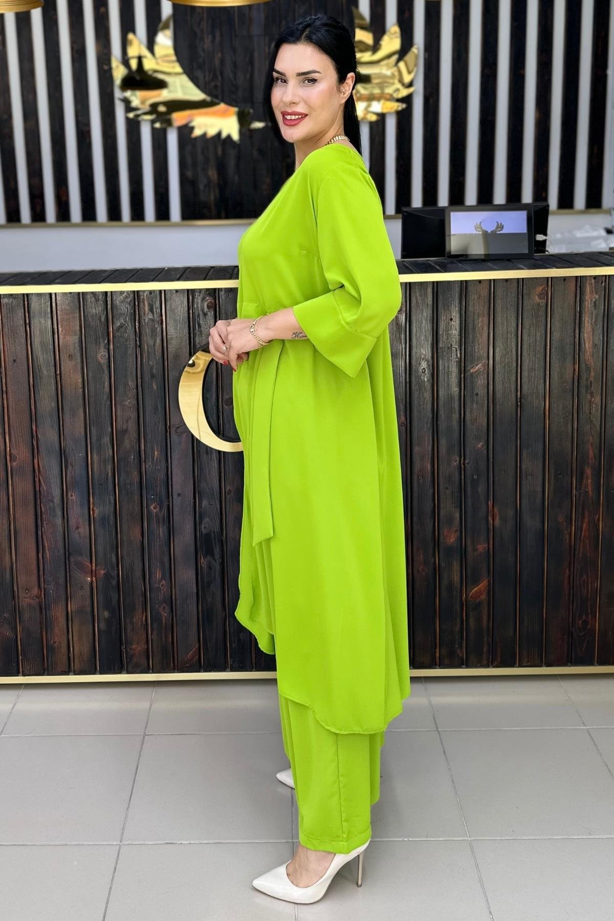 FISTIK YEŞİLİ TUNİK TAKIM BÜYÜK BEDEN