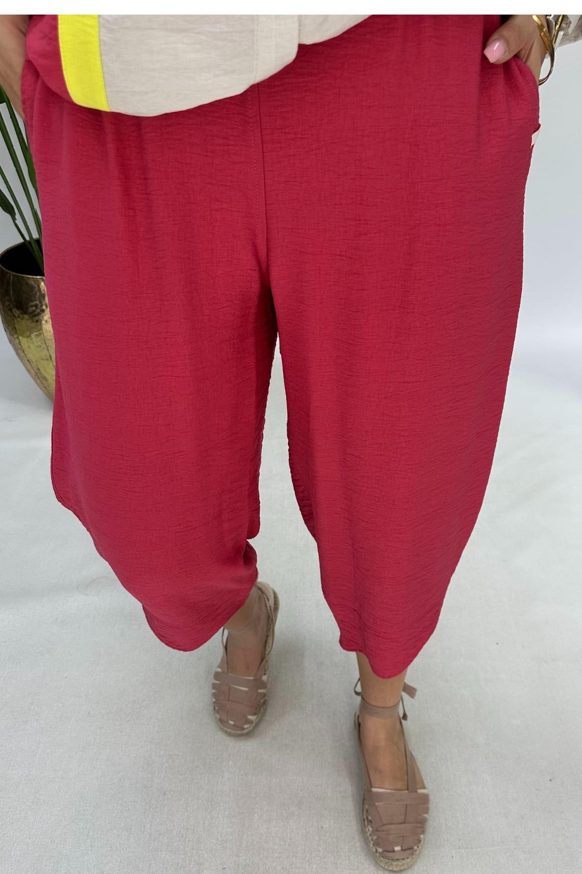 GÜL KURUSU KETEN PANTOLON BÜYÜK BEDEN