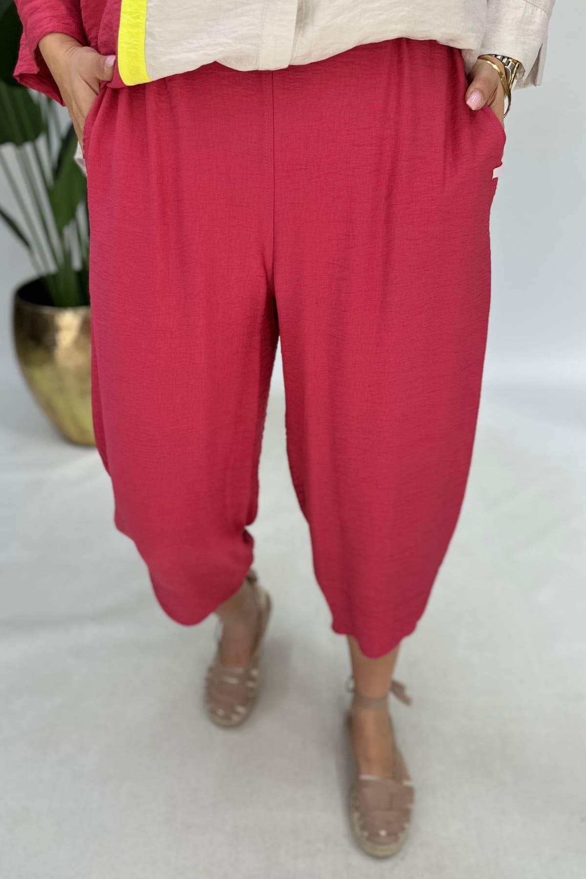 GÜL KURUSU KETEN PANTOLON BÜYÜK BEDEN