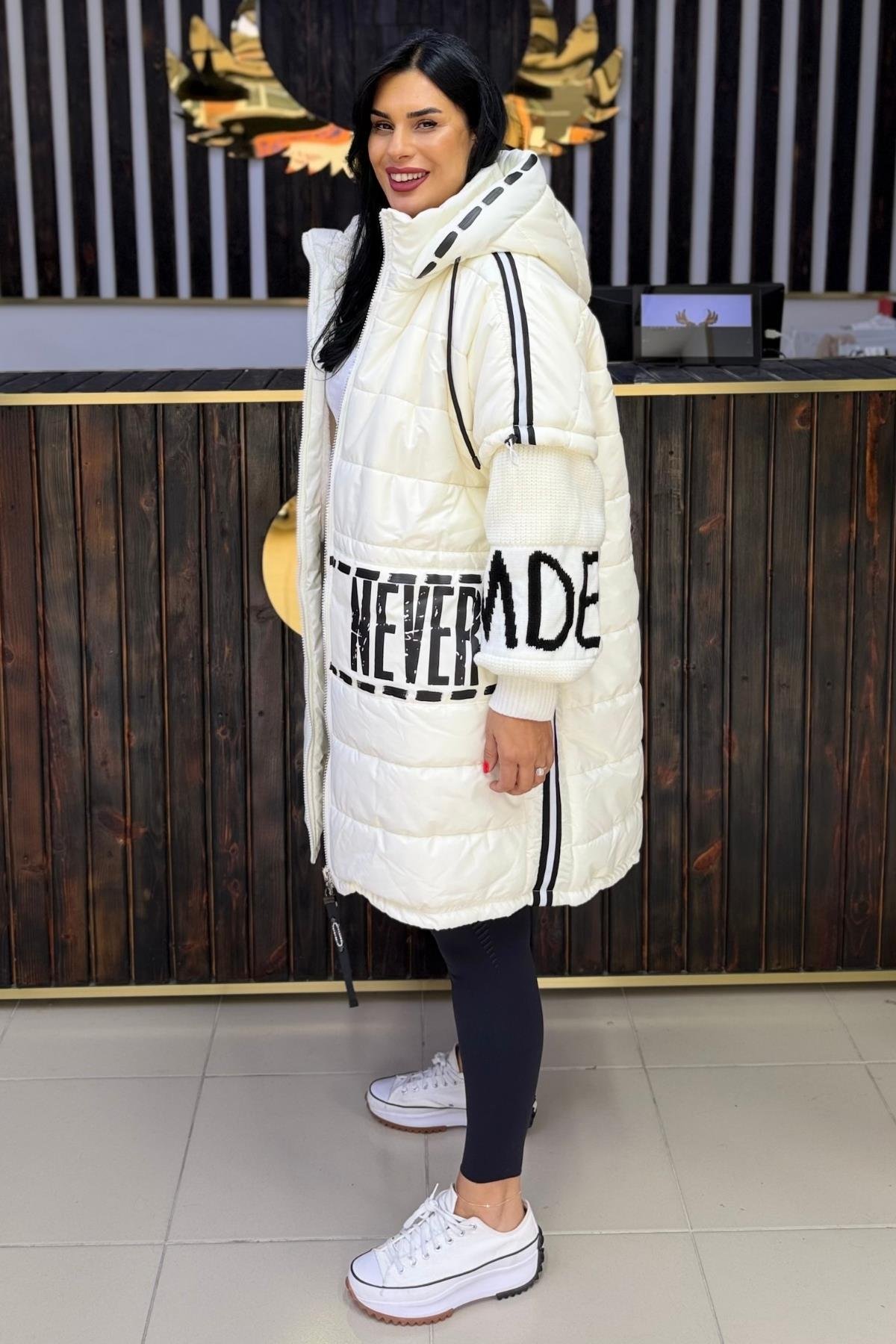 İÇİ KÜRKLÜ TRİKO KOLLU BÜYÜK BEDEN UZUN MONT