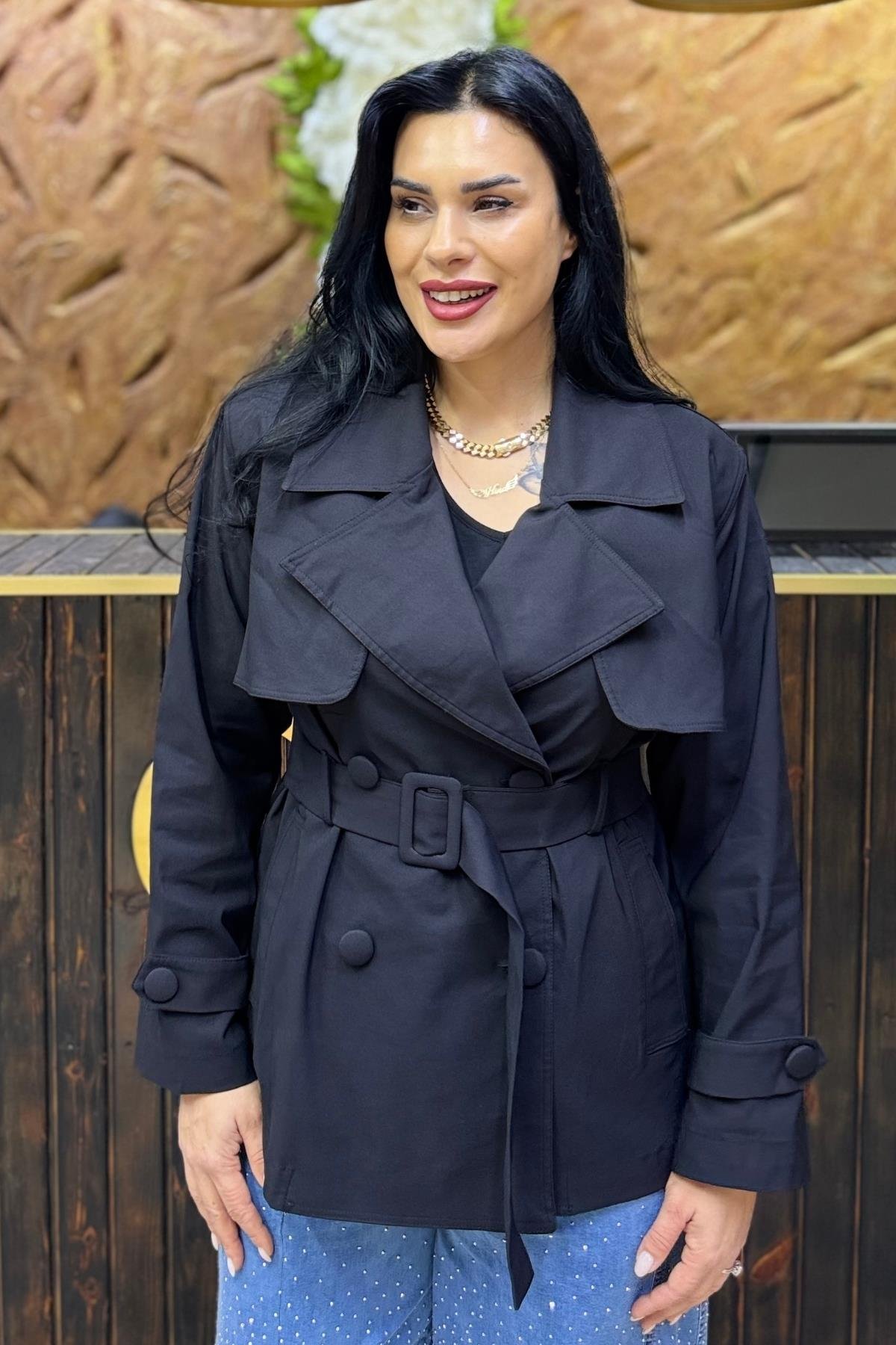 KISA TRENÇ BÜYÜK BEDEN CEKET TASARIM