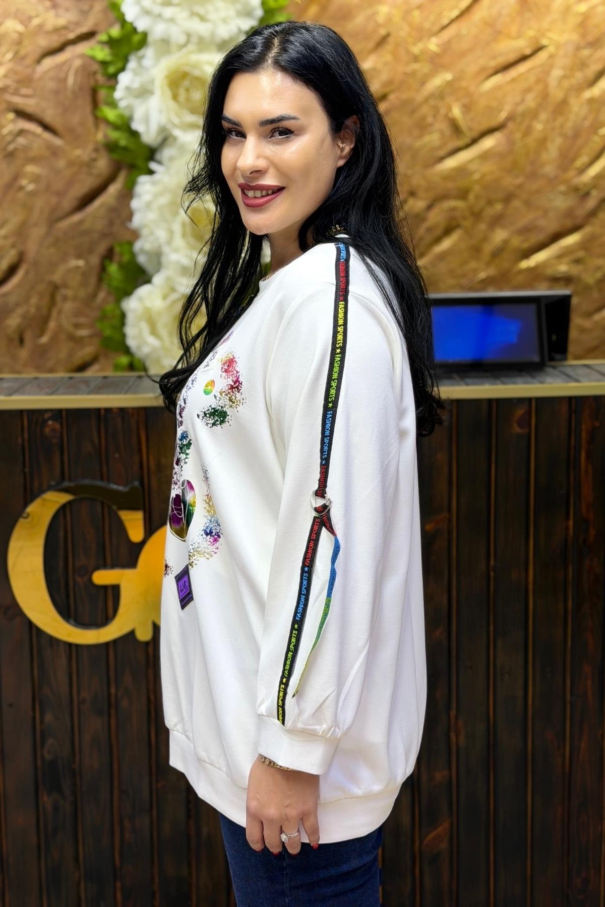 RENKLİ BASKILI BÜYÜK BEDEN TUNİK