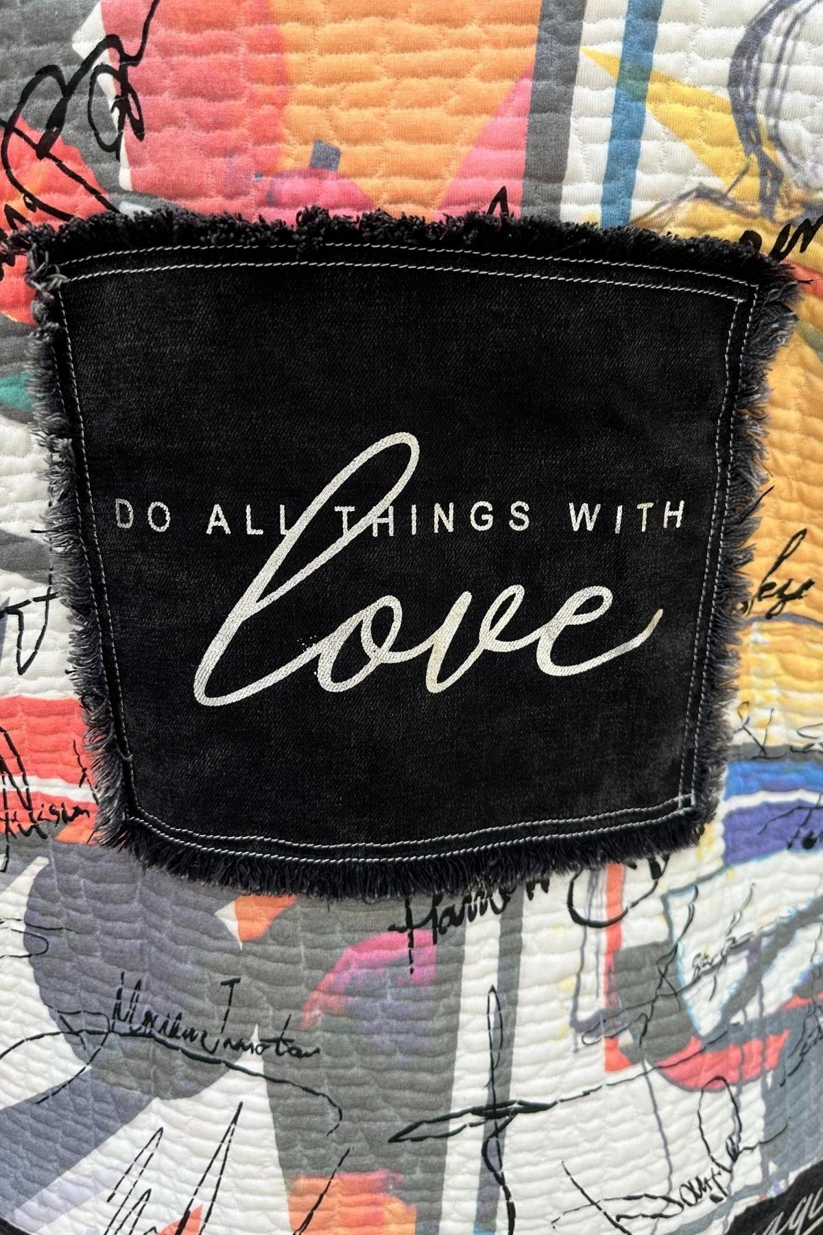 RENKLİ JEAN DETAYLI TASARIM CEKET BÜYÜK BEDEN