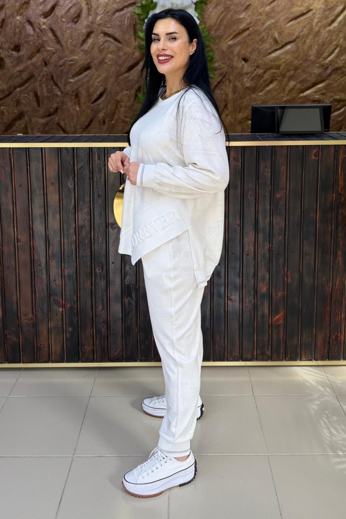 SİM YANSIMALI PAMUKLU BÜYÜK BEDEN TAKIM