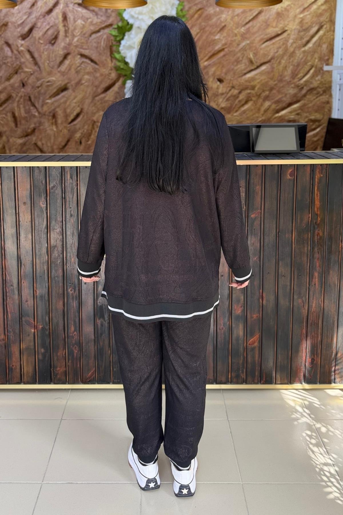 SİM YANSIMALI PAMUKLU BÜYÜK BEDEN TAKIM