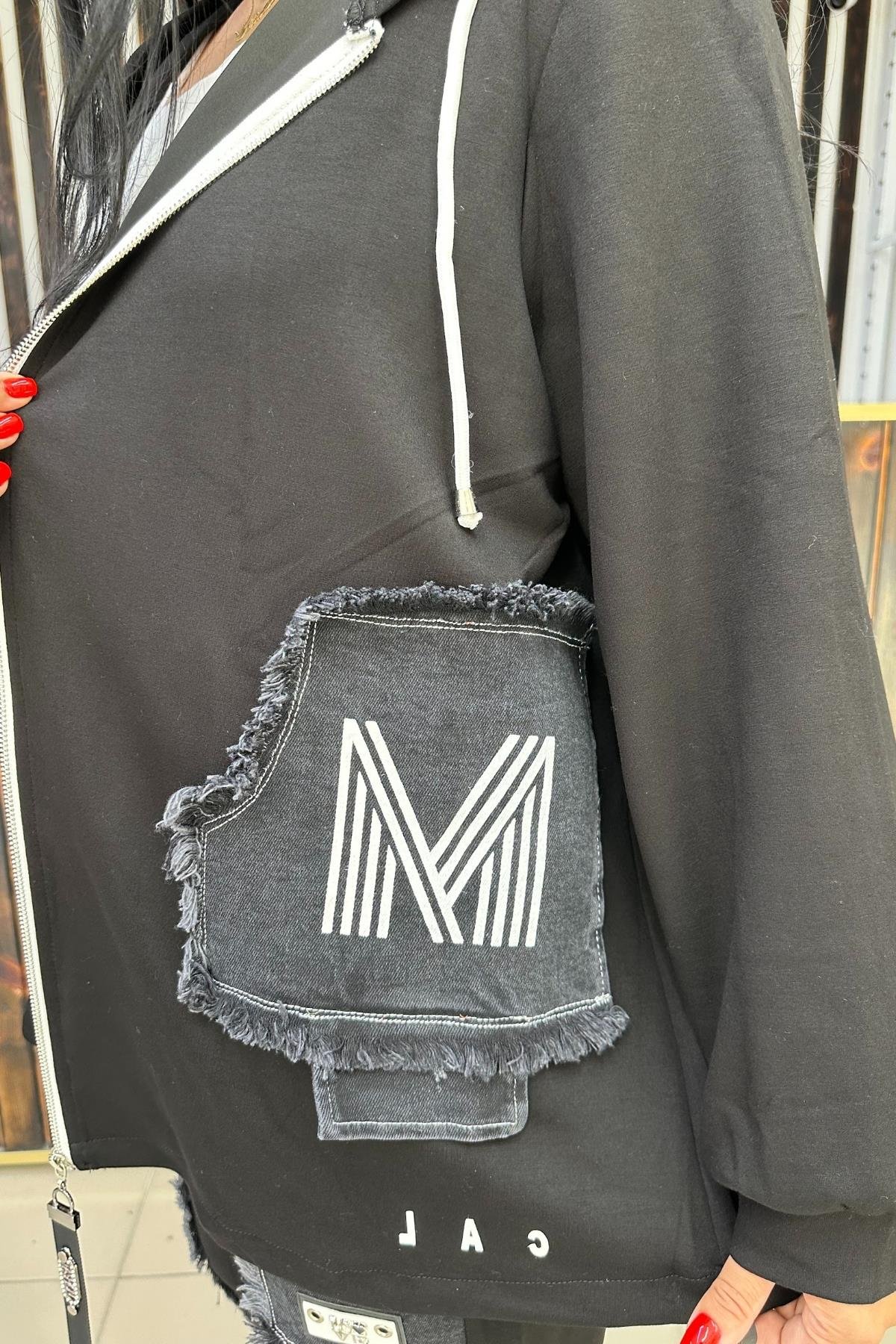 TASARIM PAMUKLU CEKET JEAN CEP DETAYLI BÜYÜK BEDEN