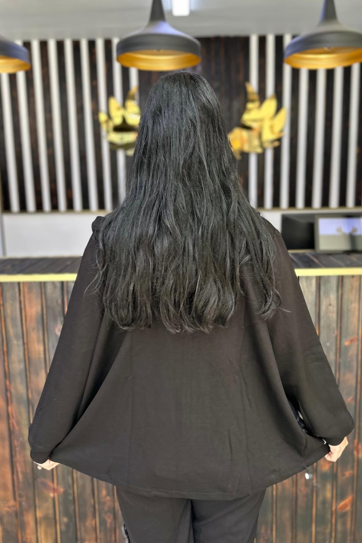 TASARIM PAMUKLU CEKET JEAN CEP DETAYLI BÜYÜK BEDEN