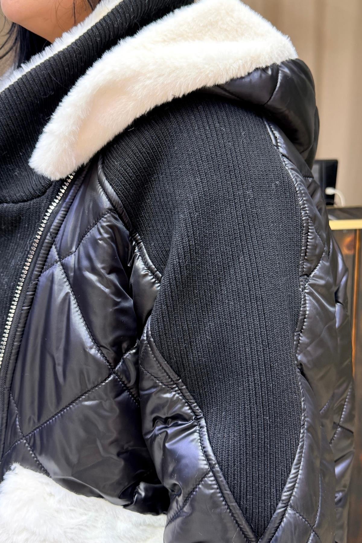 TASARIM PELUŞ KÜRKLÜ MONT BÜYÜK BEDEN İÇİ KÜRKLÜ