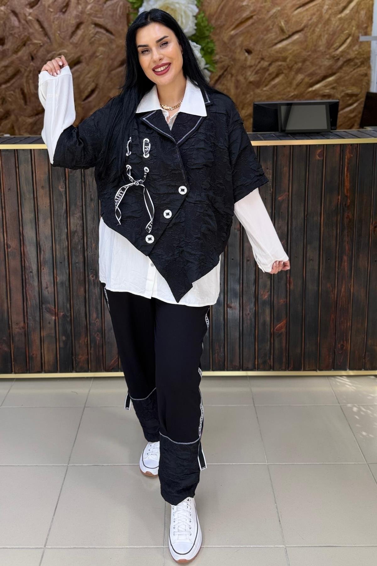 ÜÇLÜ ASİMETRİK BÜYÜK BEDEN TAKIM