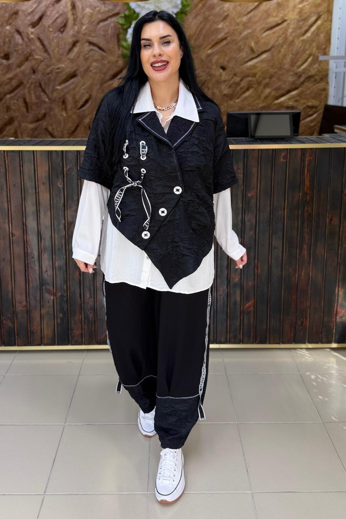 ÜÇLÜ ASİMETRİK BÜYÜK BEDEN TAKIM