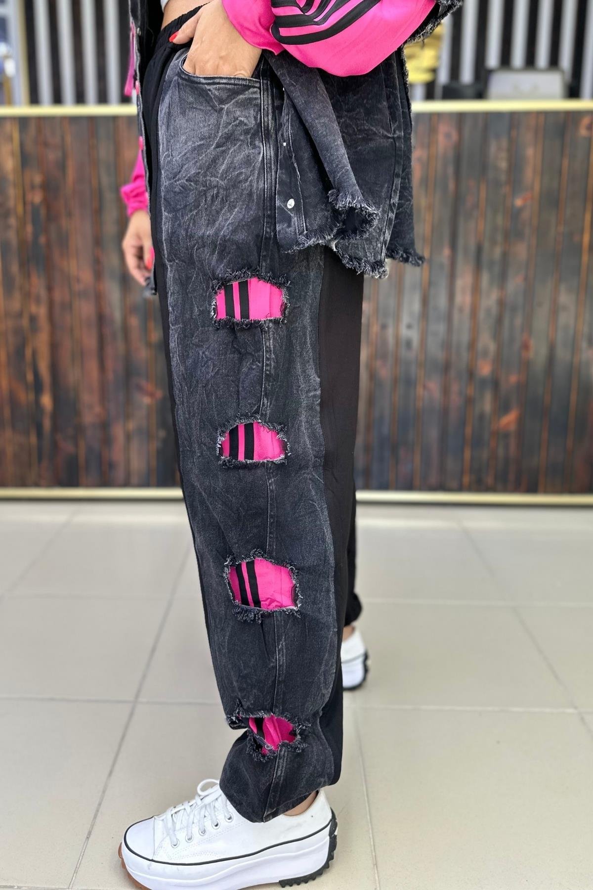 YIRTIK JEAN DETAY BÜYÜK BEDEN PANTOLON