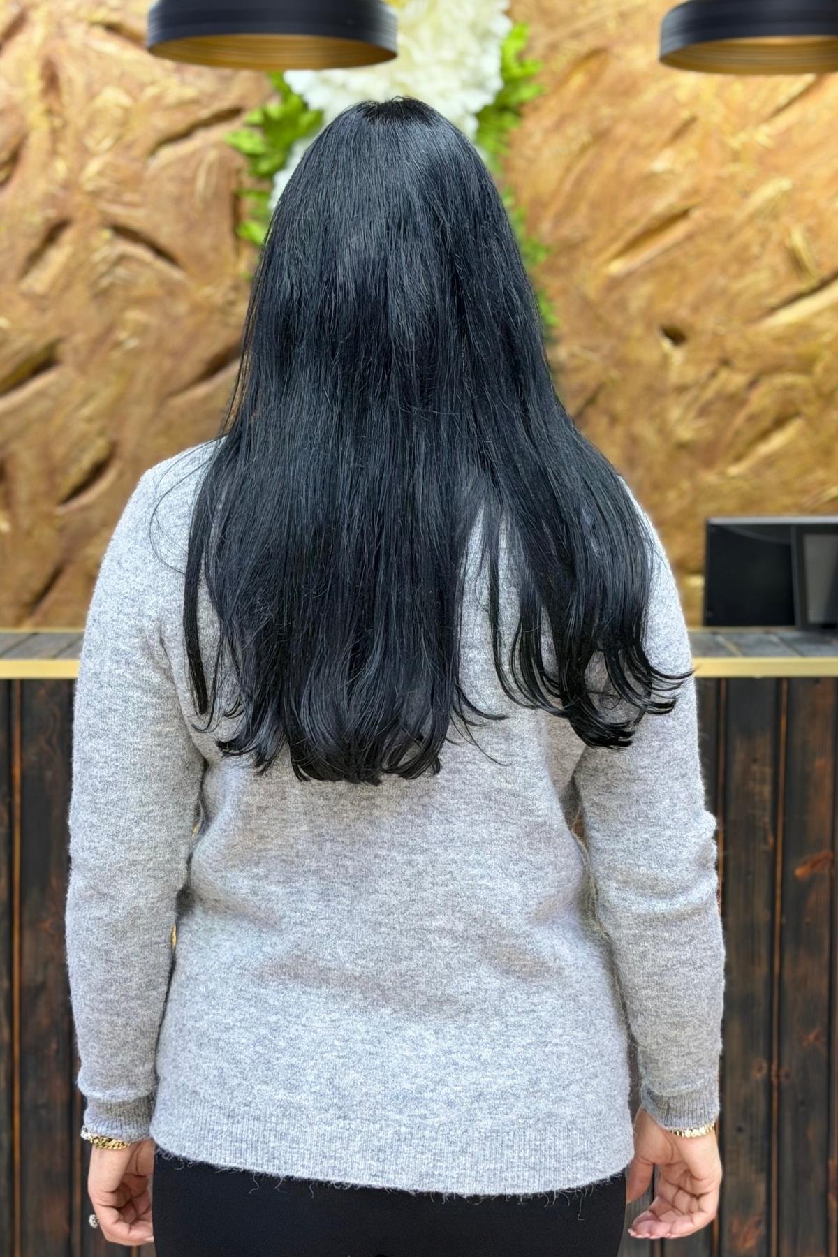 YUMOŞ LİKRALI BÜYÜK BEDEN BLUZ HIRKA