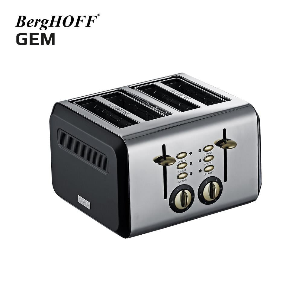BerghoffBergHOFF GEM TITAN Parlak Gümüş Siyah Dört Dilim Ekmek Kızartma Makinesi7950080