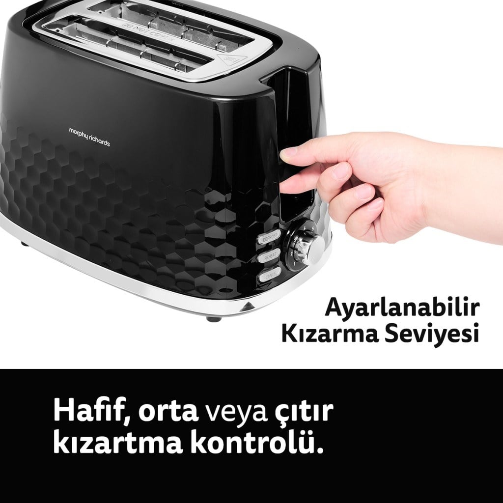 Morphy RichardsMorphy Richards Hive 2 Dilim/ 2 Bölme Ekmek Kızartma Makinesi SiyahMR-THS