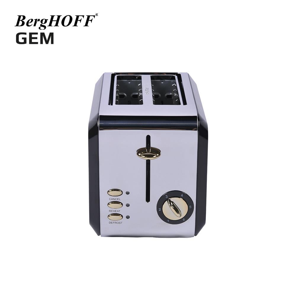 BerghoffBergHOFF GEM TITAN 1.7 Litre Parlak Gümüş Siyah İki Dilim Ekmek Kızartma Makinesi7950070