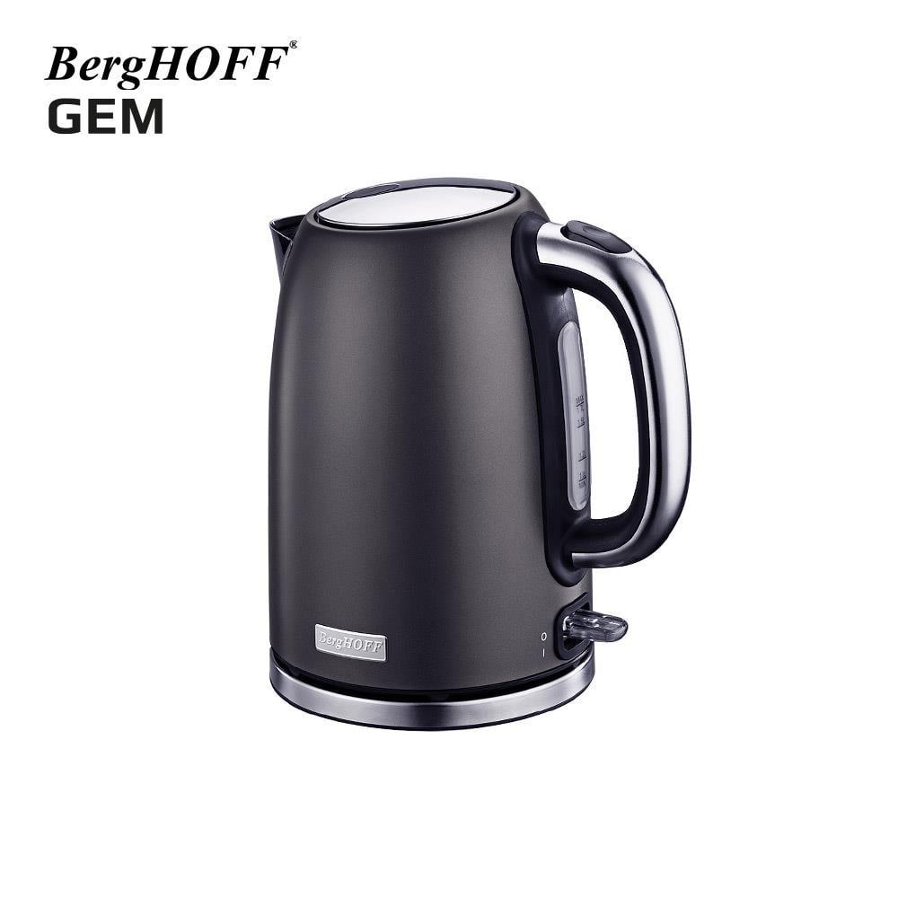 BerghoffBergHOFF GEM TITAN Parlak Gümüş Gri İki Dilim Ekmek Kızartma Makinesi & Su Isıtıcı Kettle 79500727950062