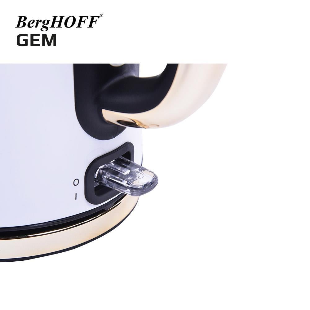 BerghoffBergHOFF GEM TITAN Parlak Gümüş Beyaz İki Dilim Ekmek Kızartma Makinesi & Su Isıtıcı Kettle79500617950071